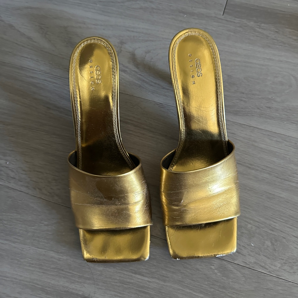 COS Metallic Gold Mules